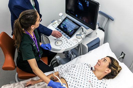 woman receiving ultrasound